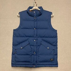 Nike Puffer Vest Mens Medium Blue Grey Goose Down 550 Fill Lightweight Insulated